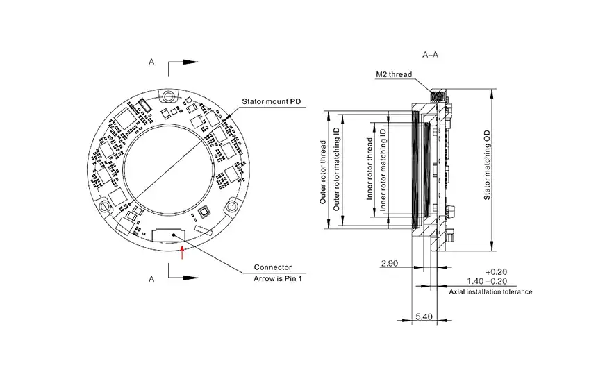 Drawing for T Series Magnetic Dual Encoder.webp