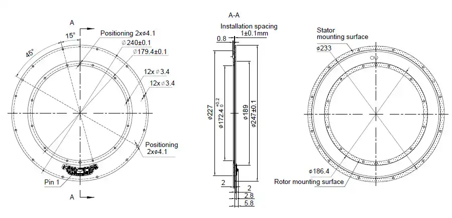 OD 247mm series C-Series Inductive Rotary Encoders drawing
