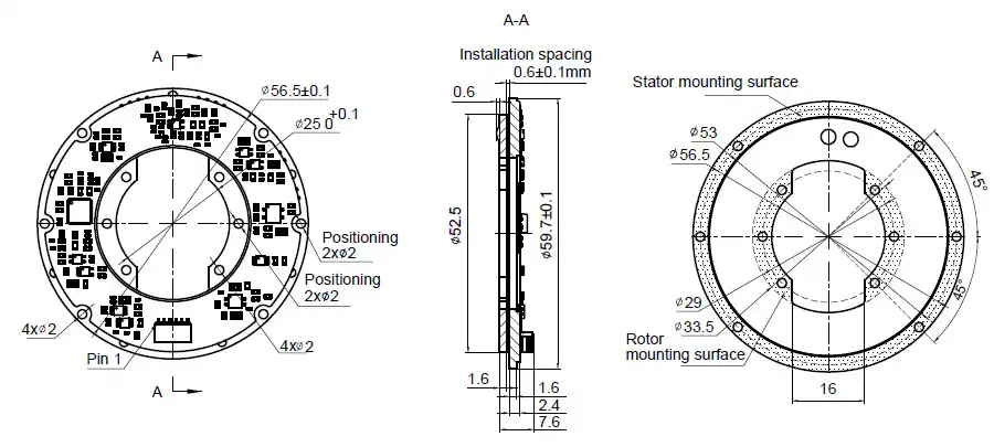 OD 60mm series C-Series Inductive Rotary Encoders drawing