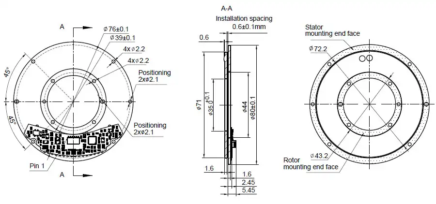 OD 80mm series C-Series Inductive Rotary Encoders drawing